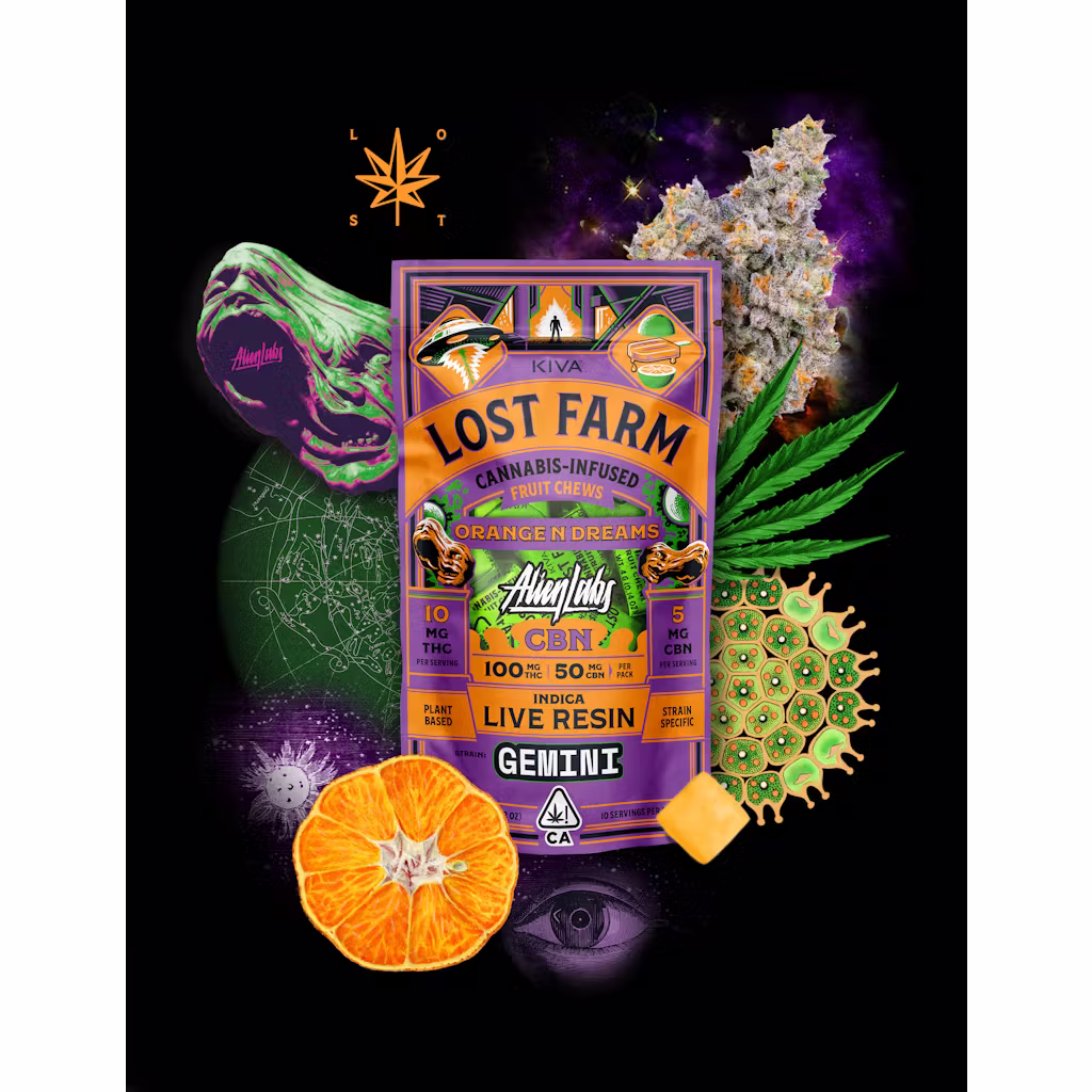 Lost Farm x Alien Labs Orange ‘N Dreams x Gemini CBN Live Resin Chews
